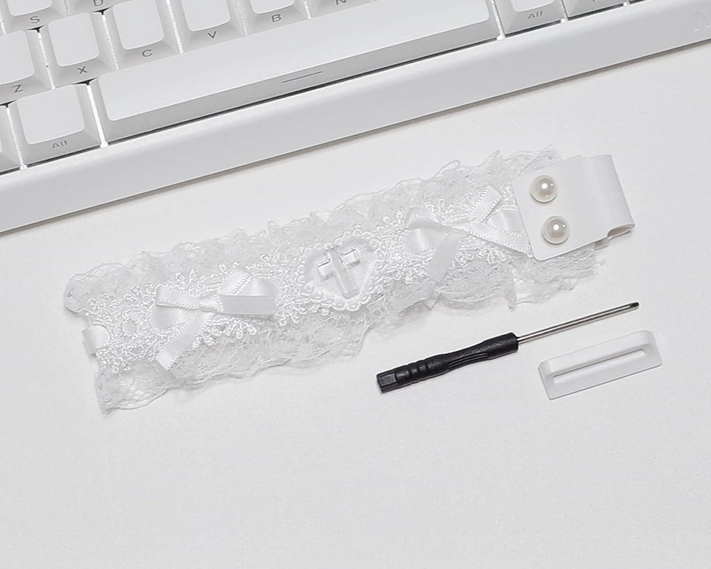 Lace Keyboard Strap with Charms – Cute Decorative Ribbon for Wooting / Made68 / ATK / 60% Keyboards
