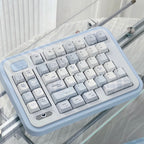 Soft Whispers Minimalist Blue & White PBT Keycap Set | ARKTCAT