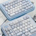 Soft Whispers Minimalist Blue & White PBT Keycap Set | ARKTCAT