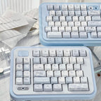 Soft Whispers Minimalist Blue & White PBT Keycap Set | ARKTCAT
