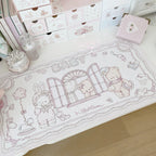 Baby Bunny & Bear Desk Mat | Cute Nursery-Style PU Leather Waterproof Desk Pad for Office & Home