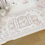 Baby Bunny & Bear Desk Mat | Cute Nursery-Style PU Leather Waterproof Desk Pad for Office & Home