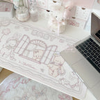Baby Bunny & Bear Desk Mat | Cute Nursery-Style PU Leather Waterproof Desk Pad for Office & Home