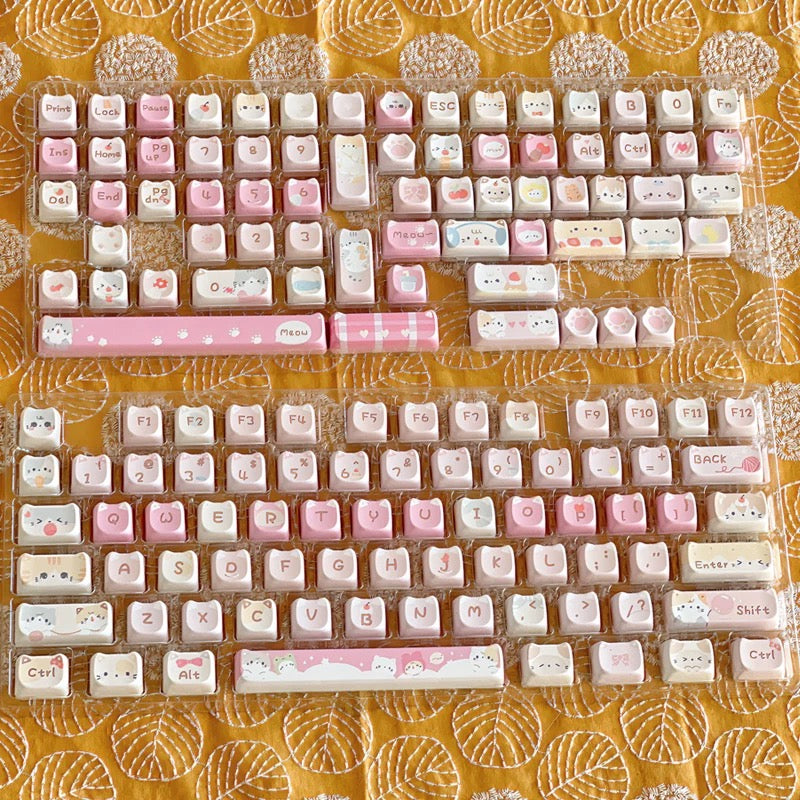 Meow Squad Keycap Set – MAO Profile, 141 Keys, 5-Side Dye-Sublimated PBT
