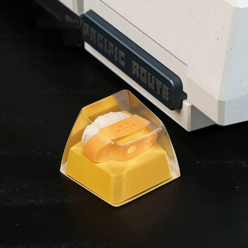 Pink Cat Resin Keycap – Handmade Kawaii Artisan Keycap, Fits ESC Key