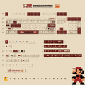 Side View of MAO Profile Red-White Retro Keycap Set with Artisan Details
