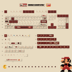 Side View of MAO Profile Red-White Retro Keycap Set with Artisan Details