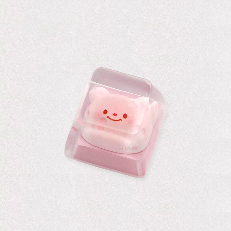Pink Cat Resin Keycap – Handmade Kawaii Artisan Keycap, Fits ESC Key
