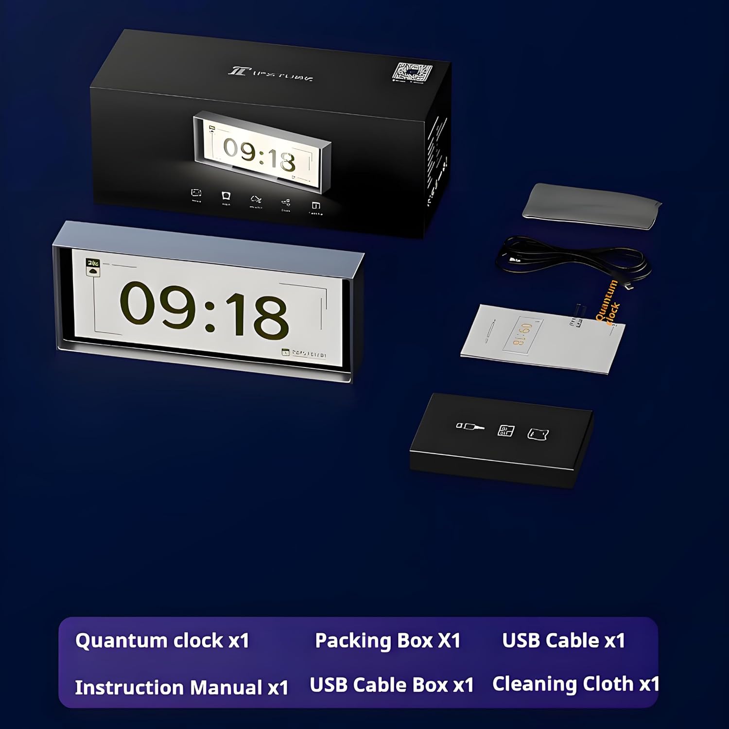 Quantum Clock on modern desk with ambient lighting