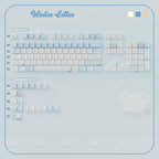 Winter Letter Keycaps Set – Blue & Cream Snow Bear PBT Dye-Sub, Shine-Through & Crystal Jelly