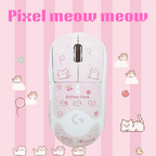贴）pixel meow meow mouse grip tape 2025 pink anti-slip sweat-absorbing skin-friendly sticker for gpw 2/3 kawaii cat