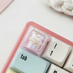 Pink Cat Resin Keycap – Handmade Kawaii Artisan Keycap, Fits ESC Key