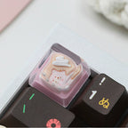 Pink Cat Resin Keycap – Handmade Kawaii Artisan Keycap, Fits ESC Key