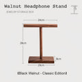 Close-up of walnut headphone stand base and smooth finish