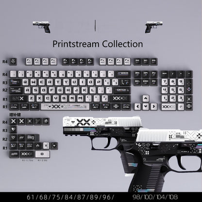 CS-Inspired Printstream Collection Keycaps – PBT Dye-Sublimated, Clean Aesthetic