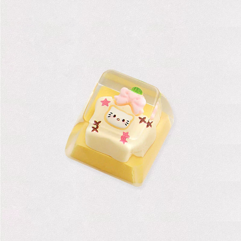 Pink Cat Resin Keycap – Handmade Kawaii Artisan Keycap, Fits ESC Key