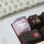 Pink Cat Resin Keycap – Handmade Kawaii Artisan Keycap, Fits ESC Key