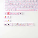 Hide and Seek Pink Keycaps -122 Keys PBT Crystal Jelly Shine-Through Dye-Sub Full Set Cute Girl Kawaii Keycaps