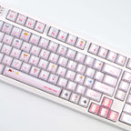 Hide and Seek Pink Keycaps -122 Keys PBT Crystal Jelly Shine-Through Dye-Sub Full Set Cute Girl Kawaii Keycaps