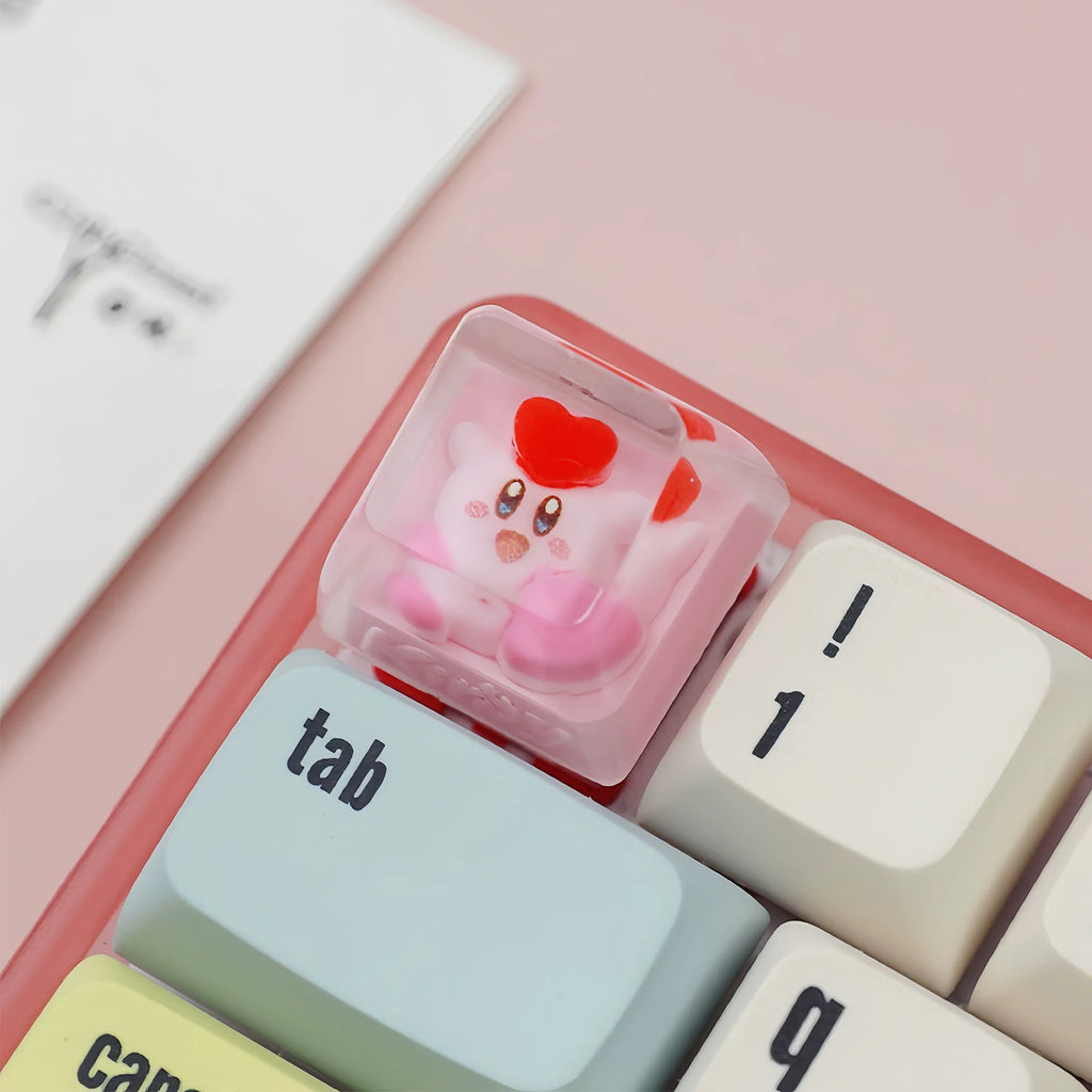 Pink Cat Resin Keycap – Handmade Kawaii Artisan Keycap, Fits ESC Key