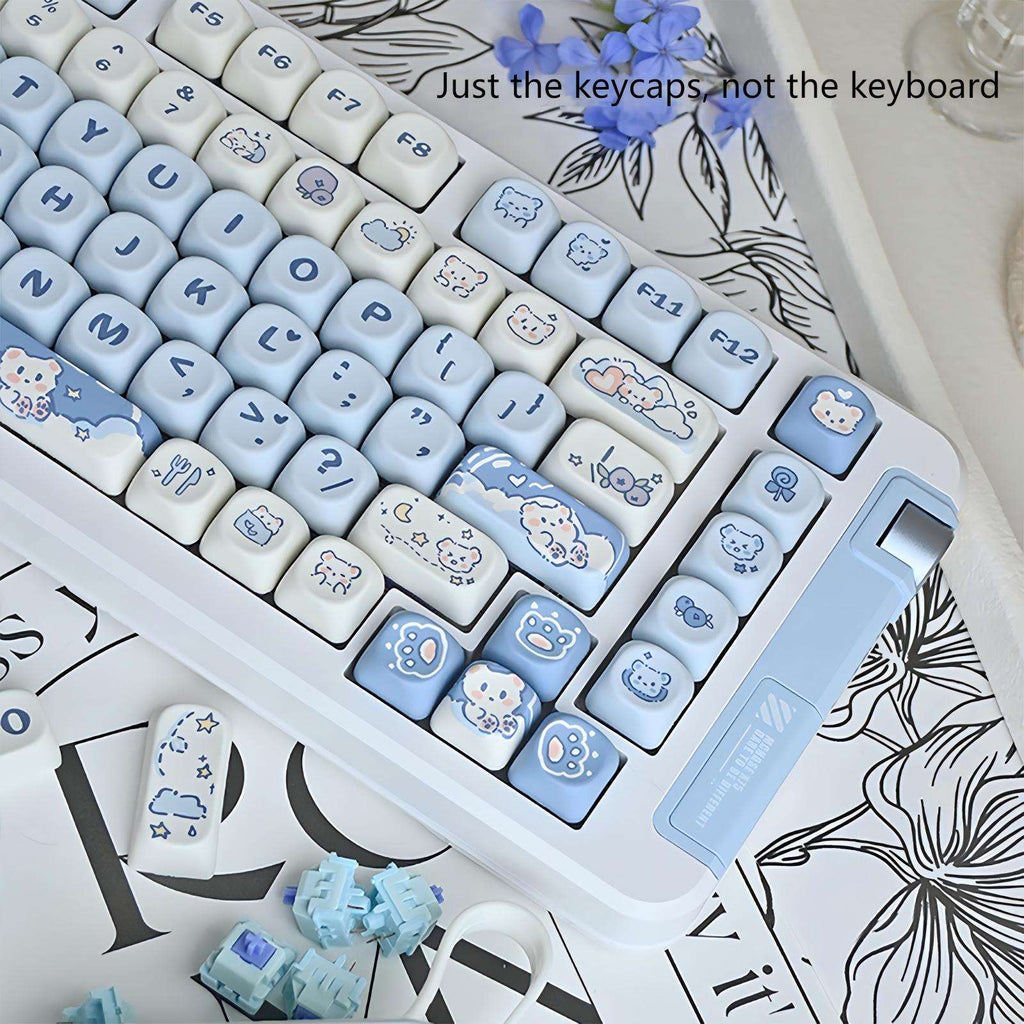 Full Ice Cream Bear Keycap Set for 75%, 98%, and 104 Mechanical Keyboards