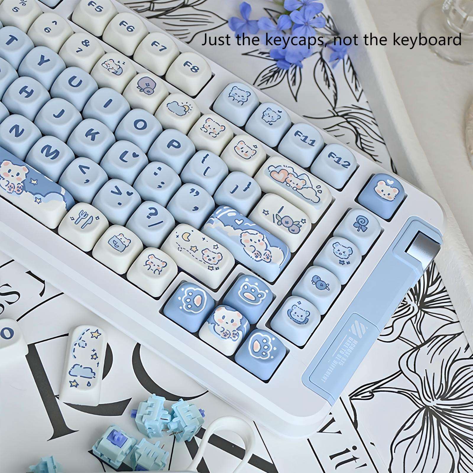 Full Ice Cream Bear Keycap Set for 75%, 98%, and 104 Mechanical Keyboards