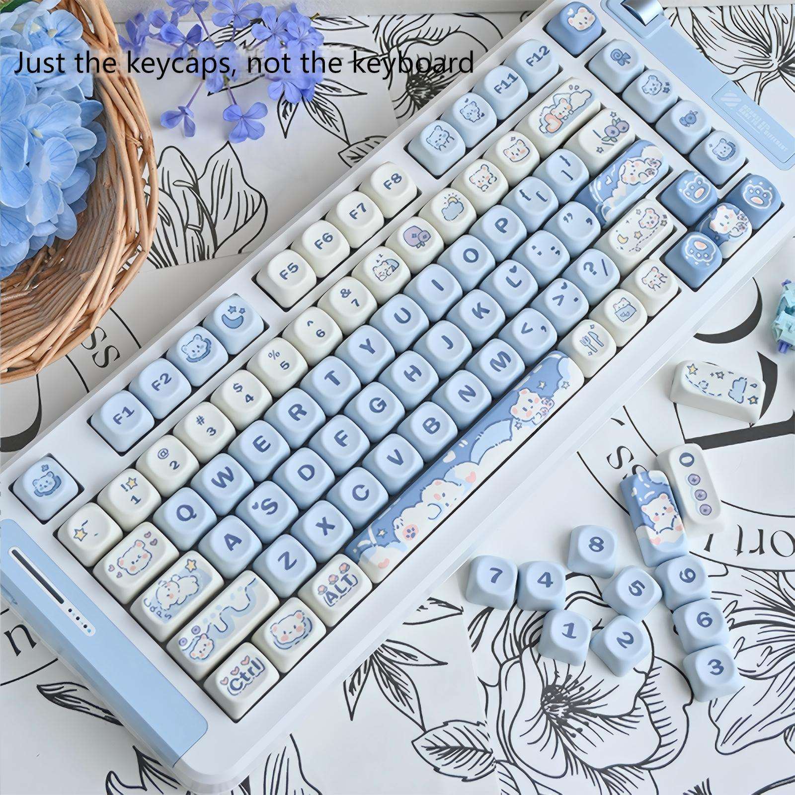 Full Ice Cream Bear Keycap Set for 75%, 98%, and 104 Mechanical Keyboards