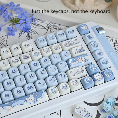 Kawaii Ice Cream and Bear Themed Keycaps – MOA Profile, Full Layout