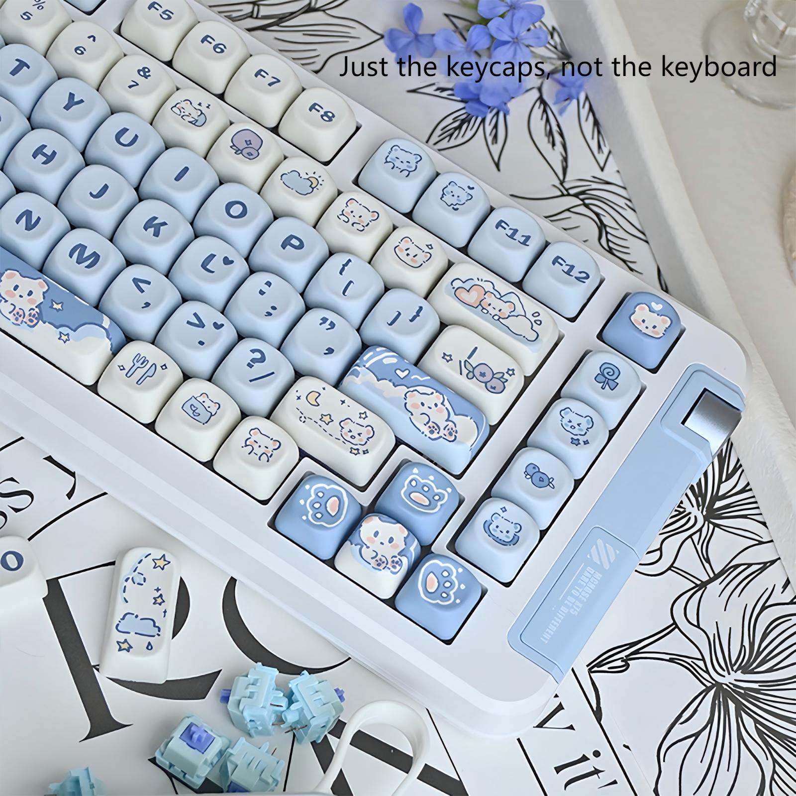 Full Ice Cream Bear Keycap Set for 75%, 98%, and 104 Mechanical Keyboards