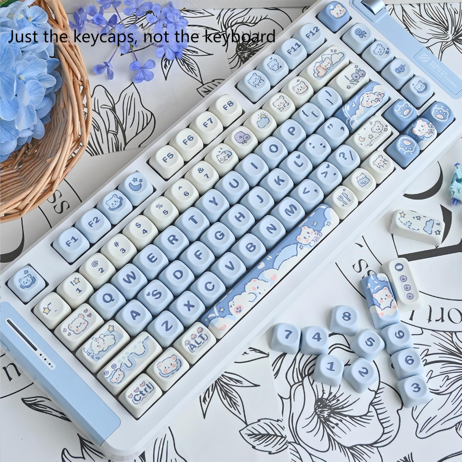 Full Ice Cream Bear Keycap Set for 75%, 98%, and 104 Mechanical Keyboards