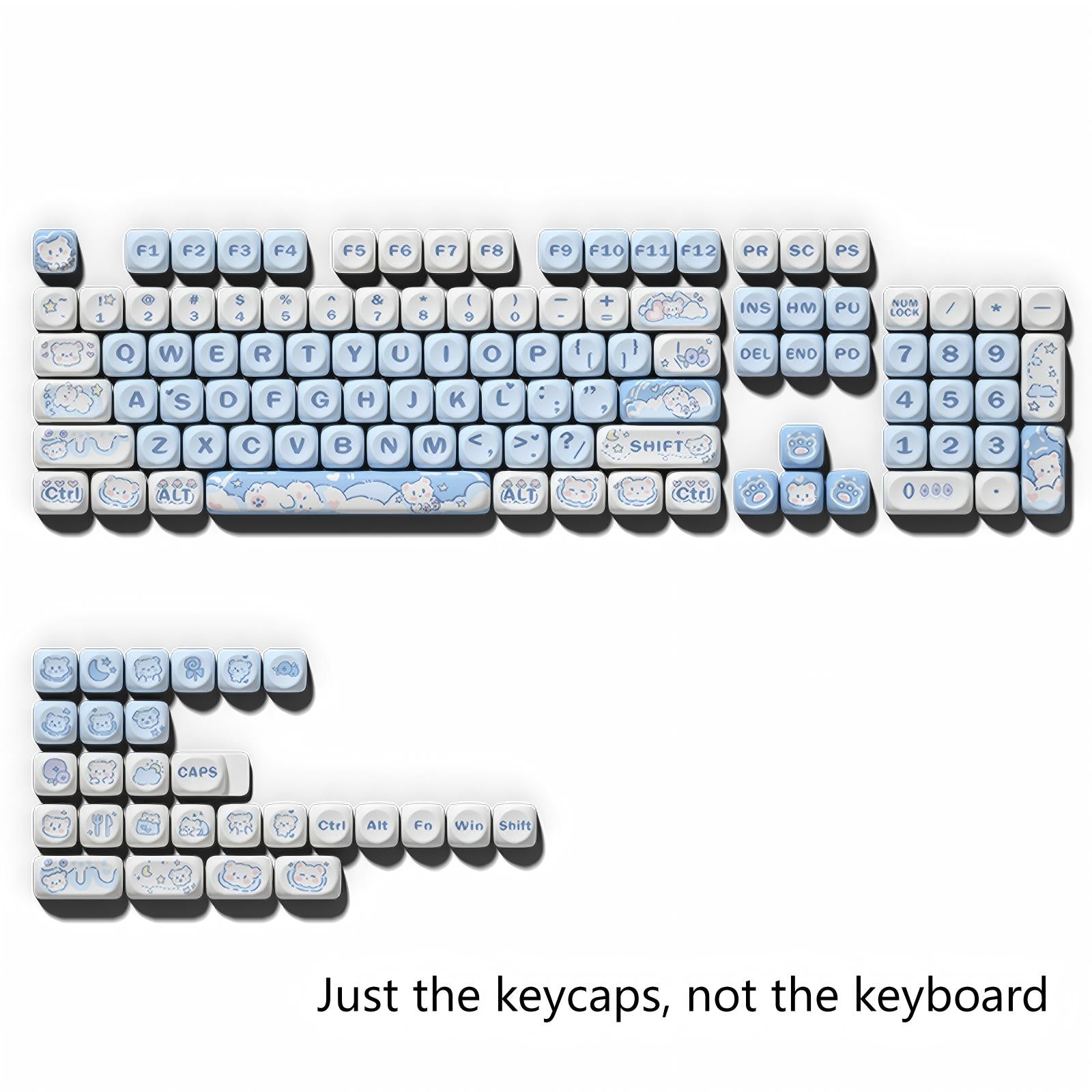 Cute MOA Profile Ice Cream Bear Keycaps – Dye-Sub PBT, Keyboard Not Included