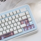 Star Whisper Keycaps Set – Milky White PBT + Translucent PC Constellation Accents, OEM Profile