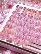 Electronic Cat Keycap Set | MAO Profile Transparent Pink PC Keycaps