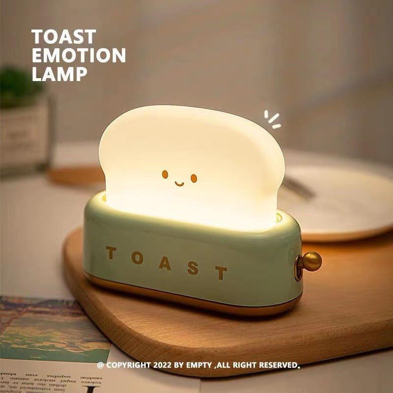 Toast Emotion Lamp – Retro Toaster Dimmable Night Light, USB-C Rechargeable for Bedside & Desk