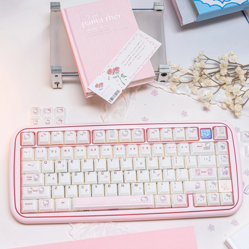 Pink Kitty Cat Cute Transparent Jelly Keycaps | Keyria Labs