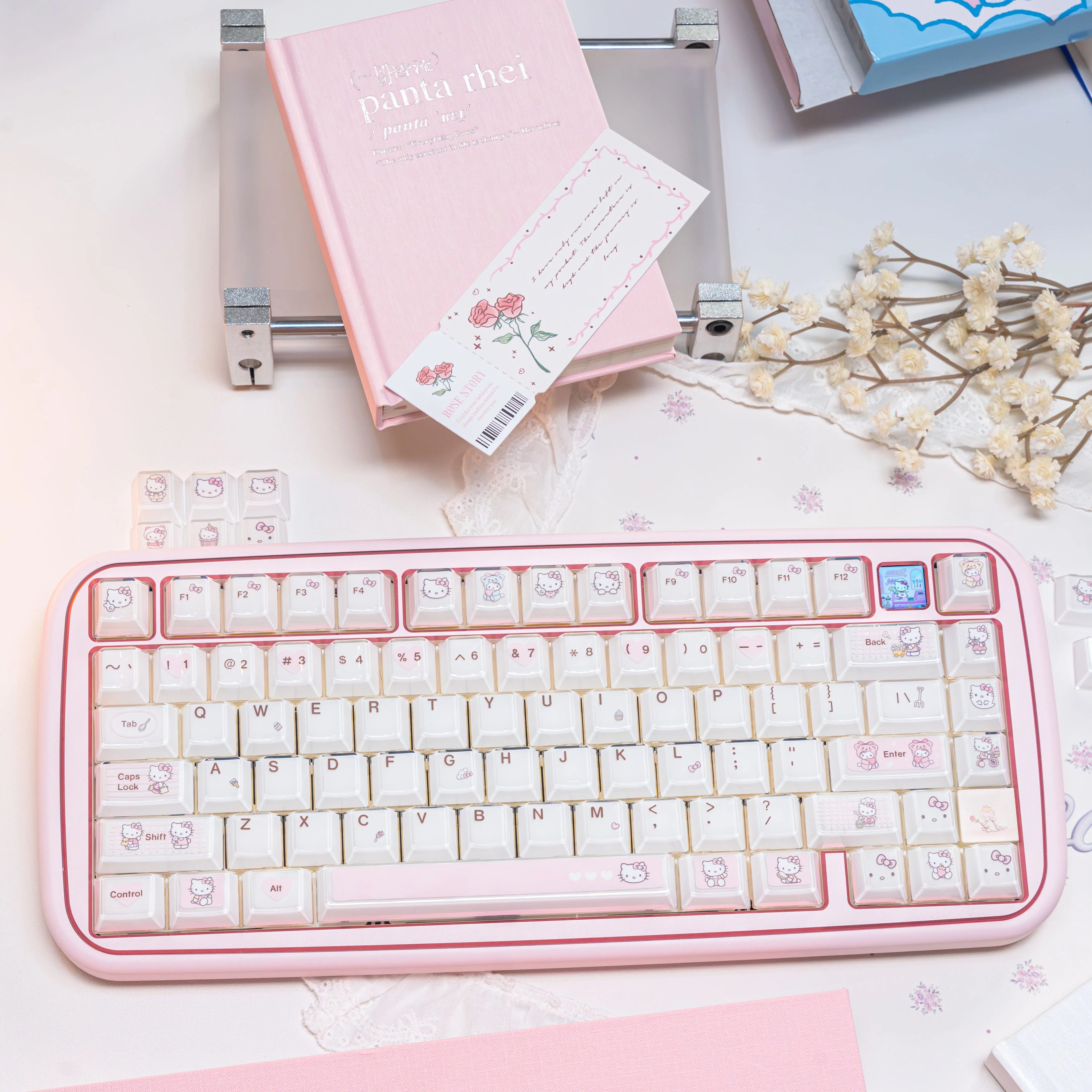 Pink Kitty Cat Cute Transparent Jelly Keycaps | Keyria Labs