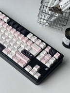 Utopia Pink & Black Keycap Set – Cherry Profile Dye-Sub PBT Custom Keycaps for Mechanical & Magnetic Switches| Doki Lab