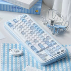 STARLIGHT MINIMALIST BLUE & WHITE PBT+PC KEYCAP SET - CHERRY PROFILE | DOKI LAB