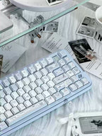 Aqua Angel Keycap Set | Light Blue PBT Cherry Profile Keycaps | Cute Anime & Subculture Style