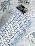 Aqua Angel Keycap Set | Light Blue PBT Cherry Profile Keycaps | Cute Anime & Subculture Style