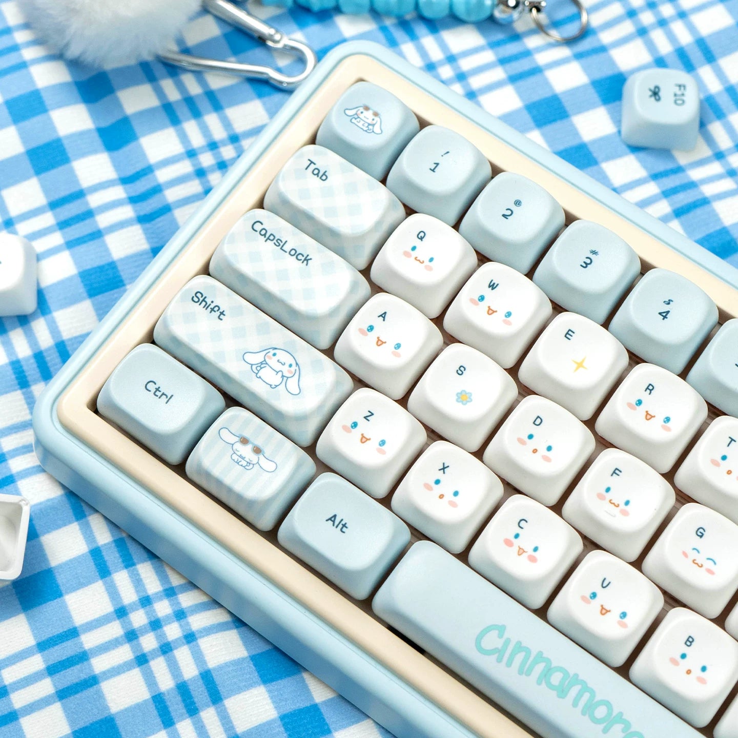 Cinnamoroll Cute Blue Keycap Set – PBT Dye-Sublimation Keycaps for Mechanical Keyboards (MOA & Cherry Profiles)
