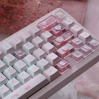 Kawaii Hello Kitty Pastel Pink Keycap Set – PBT Dye-Sublimation & Translucent Frosted PC Novelties (Cherry Profile)