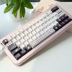Cute Cat Party Keycap Set – Dark Navy & White PBT Five-Side Dye-Sublimation Keycaps (Cherry Profile)