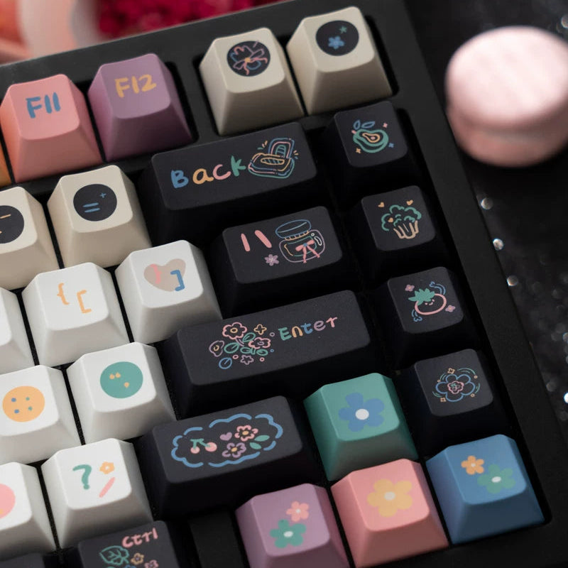 Sweet Cheese Pastry Keycaps Set – 152 Keys Rainbow Pastel PBT Dye-Sub, OEM Profile