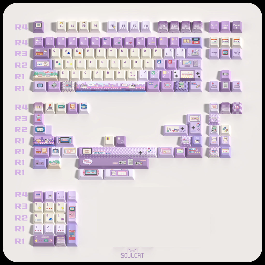 Cyber Kitty Arcade Keycaps – PBT+PC | ARKTCAT x SOULCAT