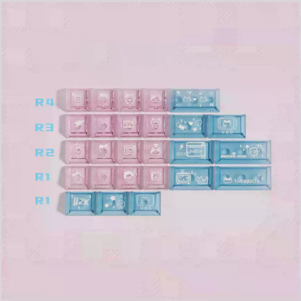 26-Key Transparent PC Novelty Keycap Add-On Kit | Foggy Shine-Through Expansion Pack for MX Keyboards | ARKTCAT x SOULCAT