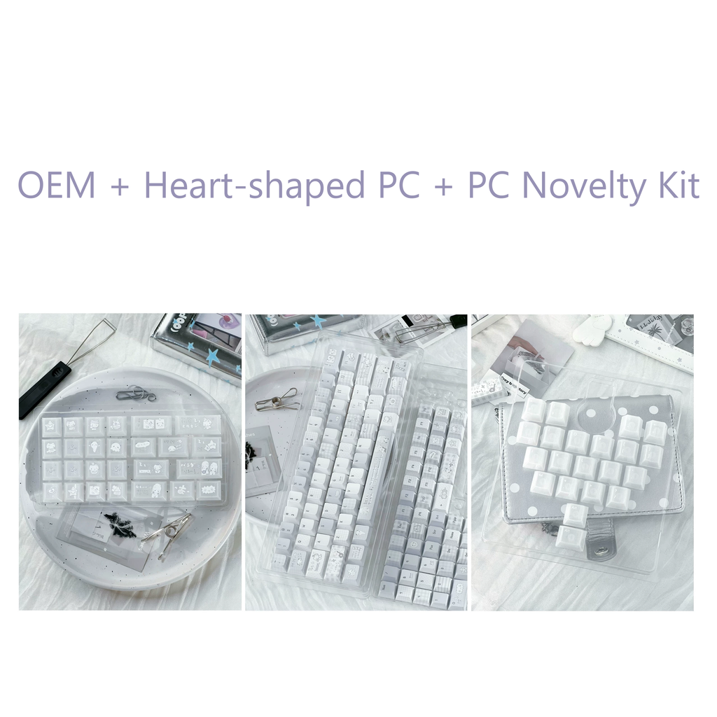 INSOMNIA KAWAII BLUE & WHITE PBT KEYCAP SET - 131 KEYS | ARKTCAT