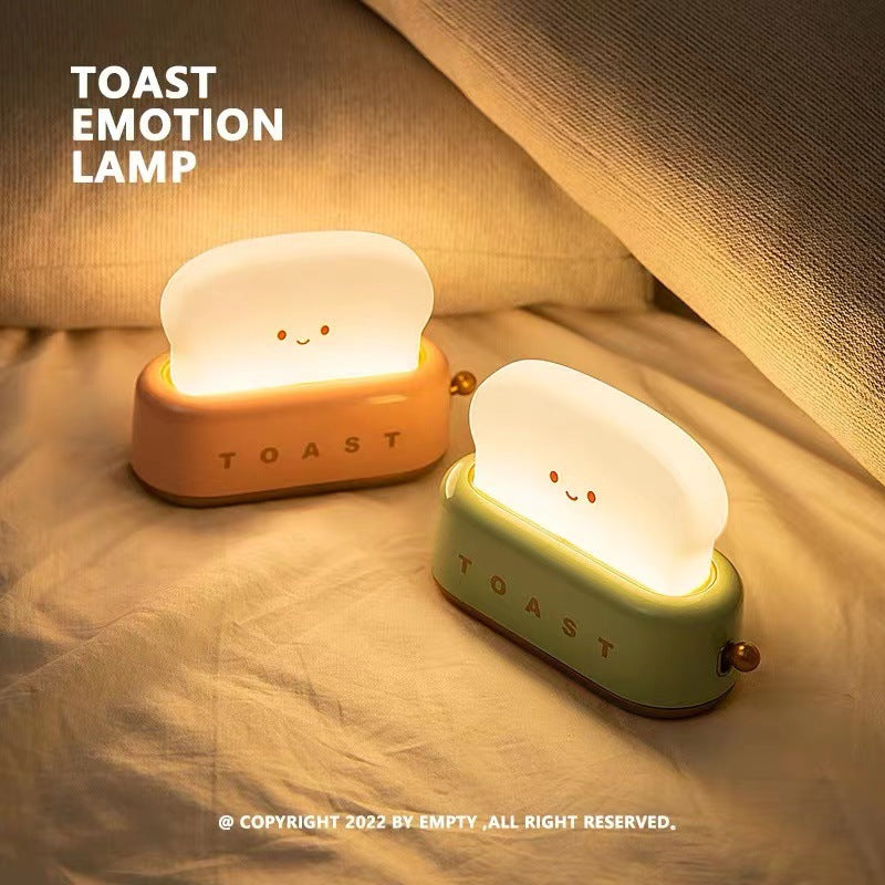 Toast Emotion Lamp – Retro Toaster Dimmable Night Light, USB-C Rechargeable for Bedside & Desk