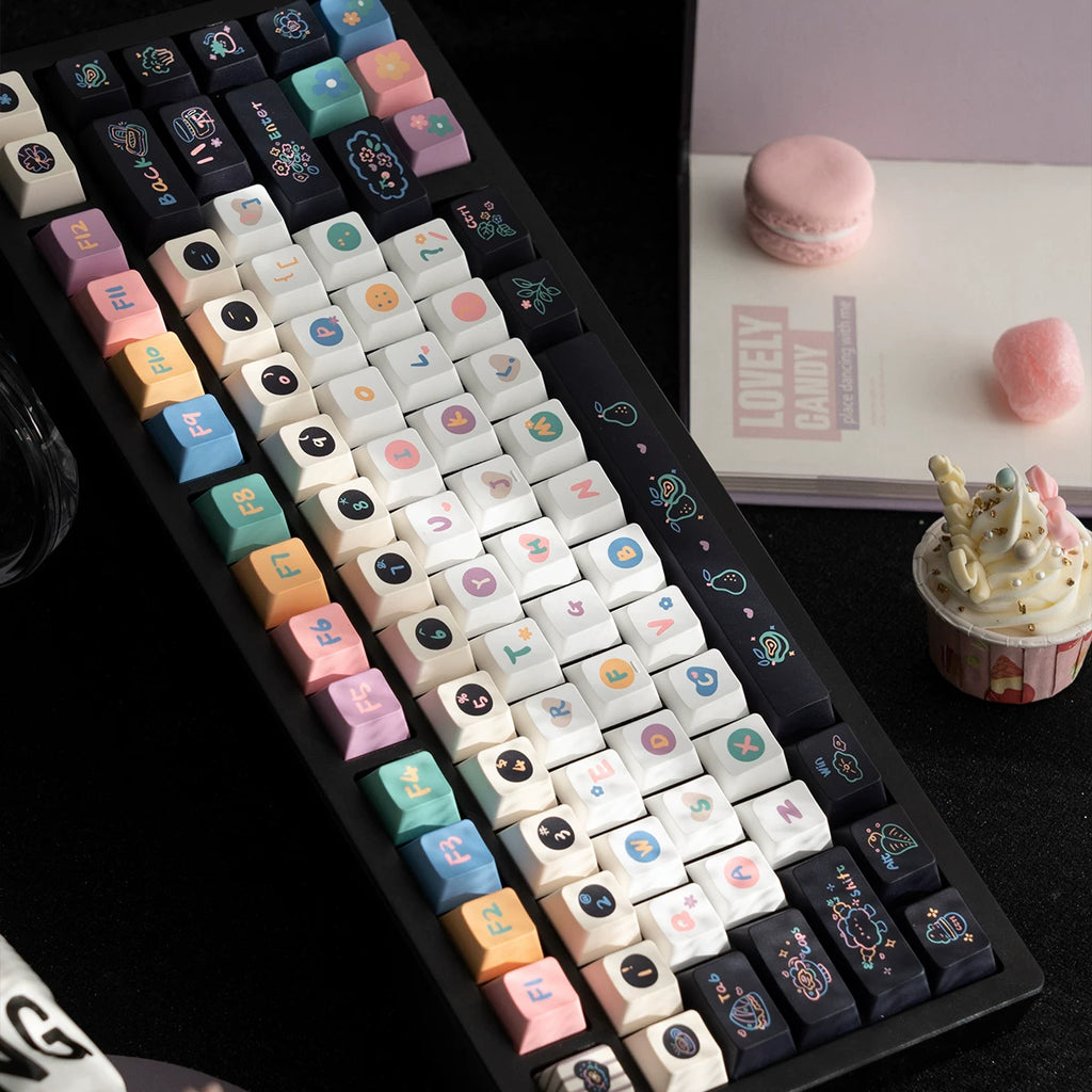 Sweet Cheese Pastry Keycaps Set – 152 Keys Rainbow Pastel PBT Dye-Sub, OEM Profile