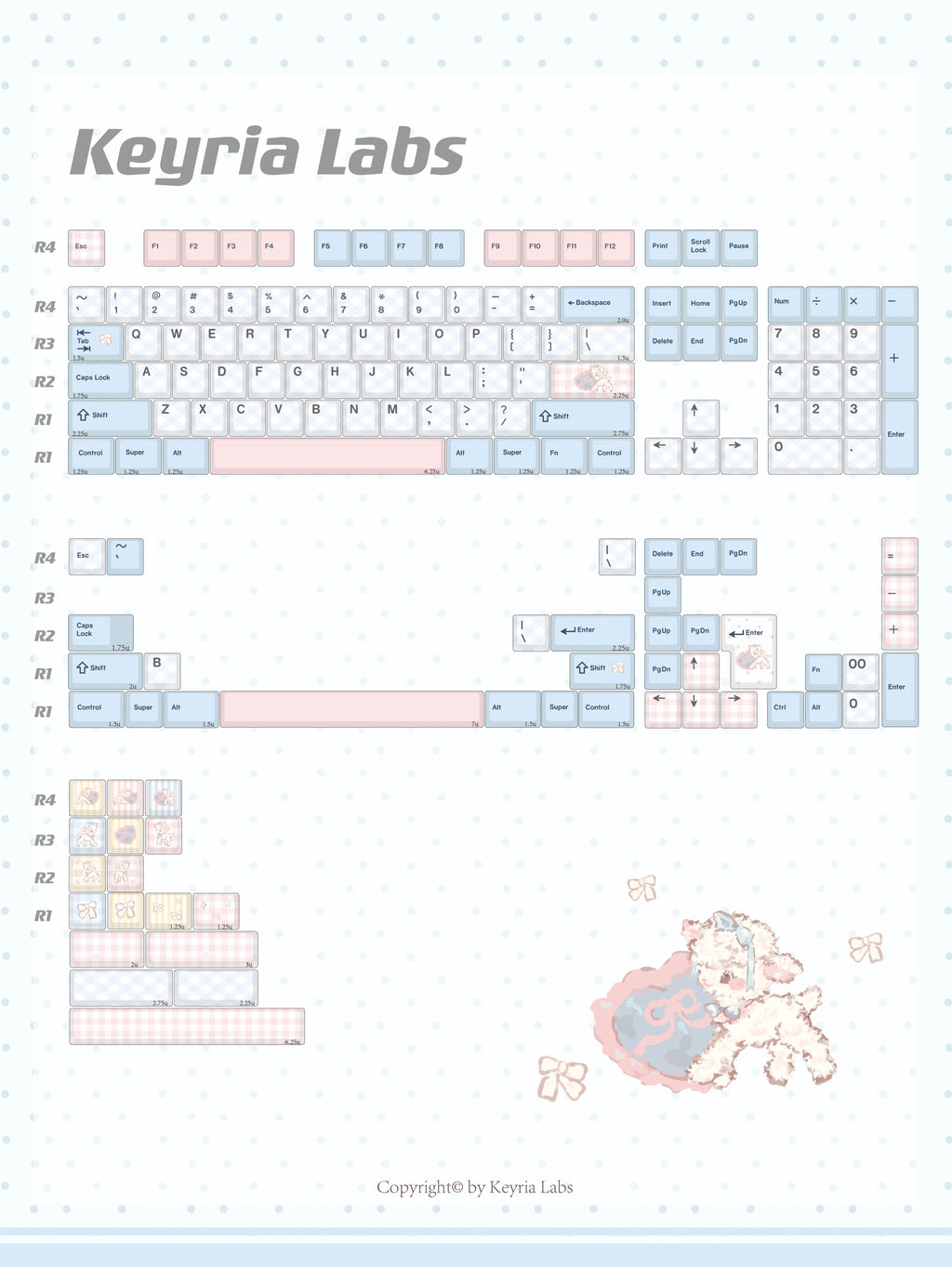 Little Lamb by the Pillow Keycaps – PBT Dye-Sub Kawaii Set | Keyria Labs